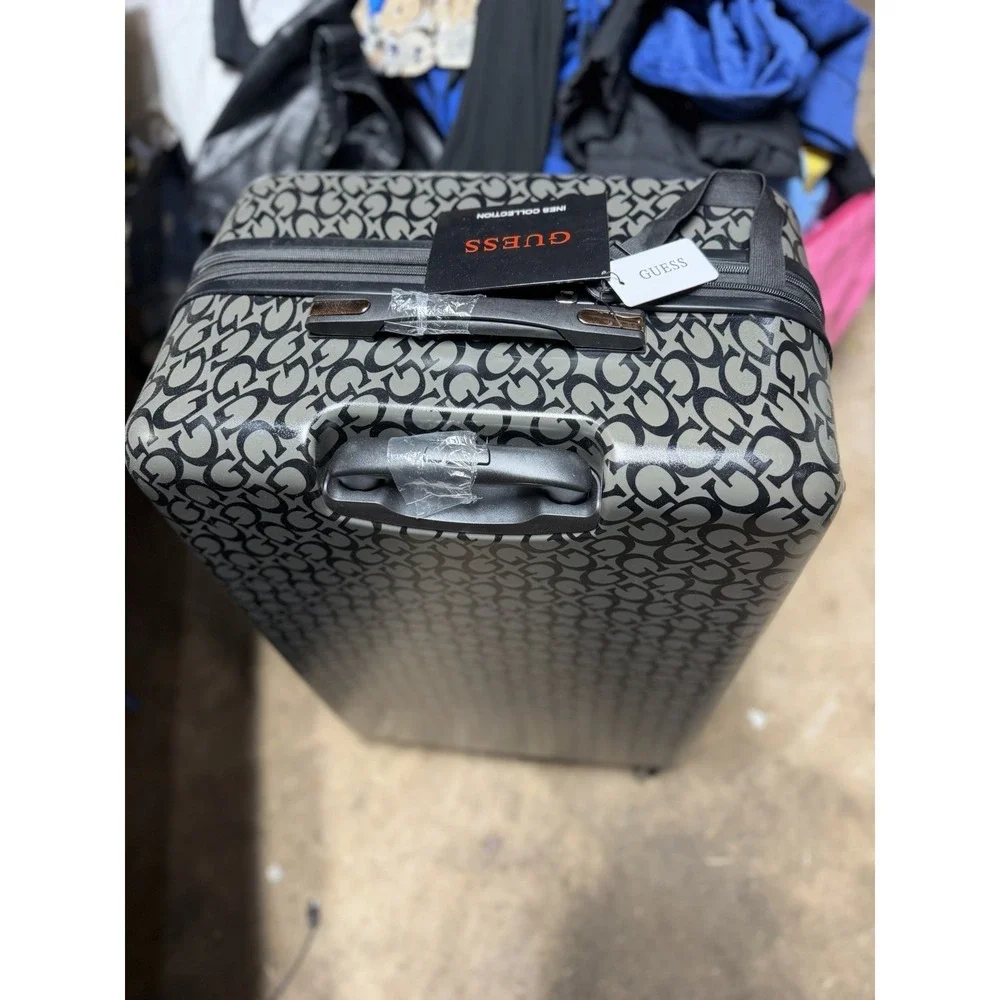 Guess Suitcase Logo Checked Luggage 26x18x12